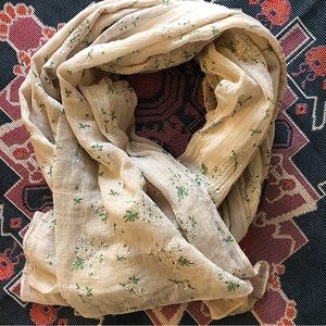Long gauzy floral scarf